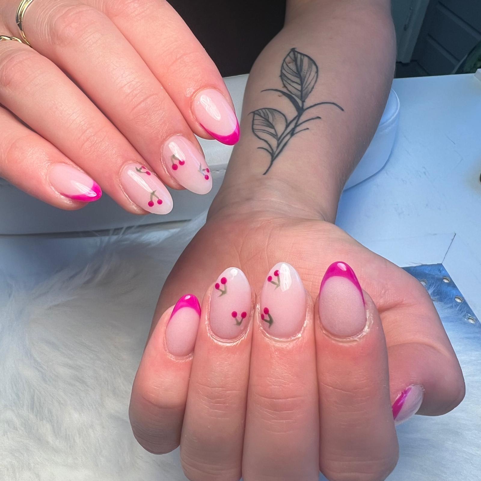 Pink French met kersjes